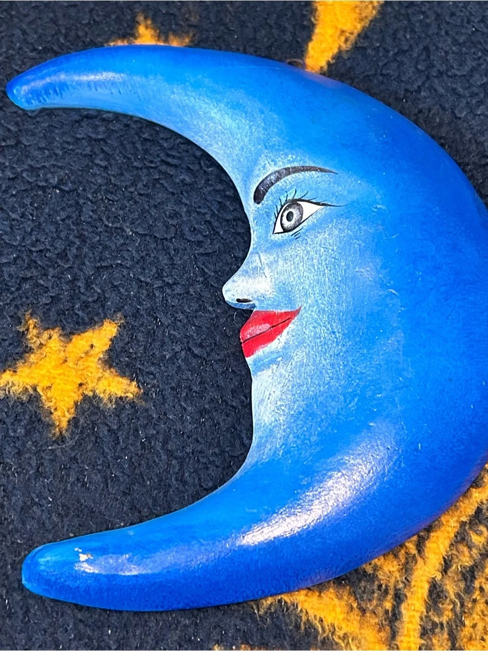 Vintage 90s Celestial Blue Moon Whimsigoth Witchy Gallery Wall Hanging Decor